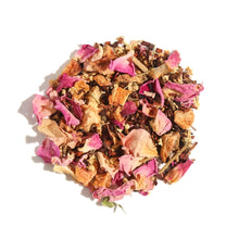 Load image into Gallery viewer, Evening in the Garden Elderflower Rose Lemon Herbal Tea loose leaf - Plum Deluxe Tea