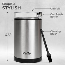 Load image into Gallery viewer, Kaffe Electric Coffee Grinder w/ Cleaning Brush - 3oz