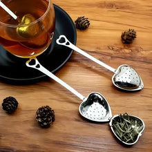 Load image into Gallery viewer, Heart-Shaped Stainless Steel Tea Strainer with handle