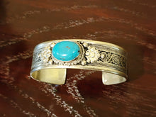 Load image into Gallery viewer, 3/4&quot; Turquoise Stone Cuff
