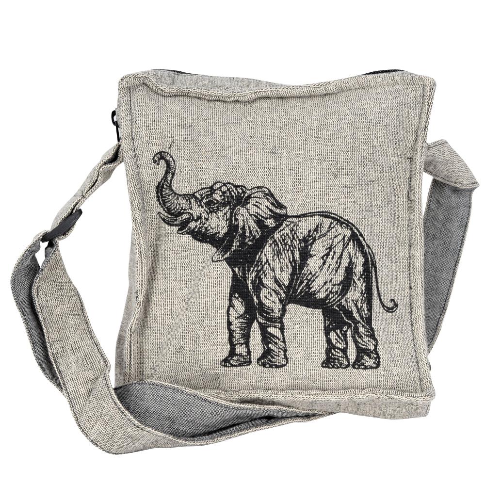 Elephant Crossbody Bag with Zipper Closer