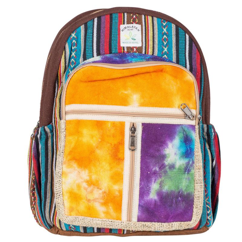 HEMP BACKPACK WITH STRIPES AND TIE DYE
