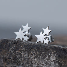 Load image into Gallery viewer, Tiny 3 Star Earrings
