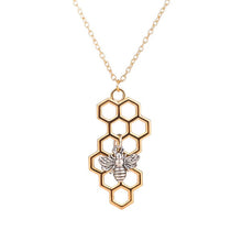 Load image into Gallery viewer, Honeycomb Bee Necklace
