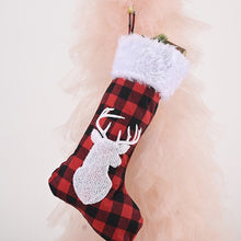 Load image into Gallery viewer, Red &amp; Black Plaid Stocking

