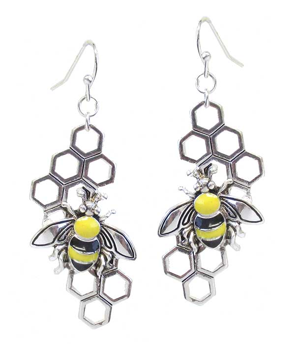 Bee & Comb Earrings