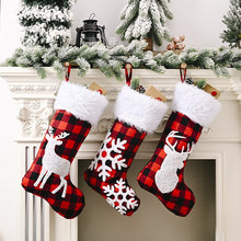 Load image into Gallery viewer, Red &amp; Black Plaid Stocking
