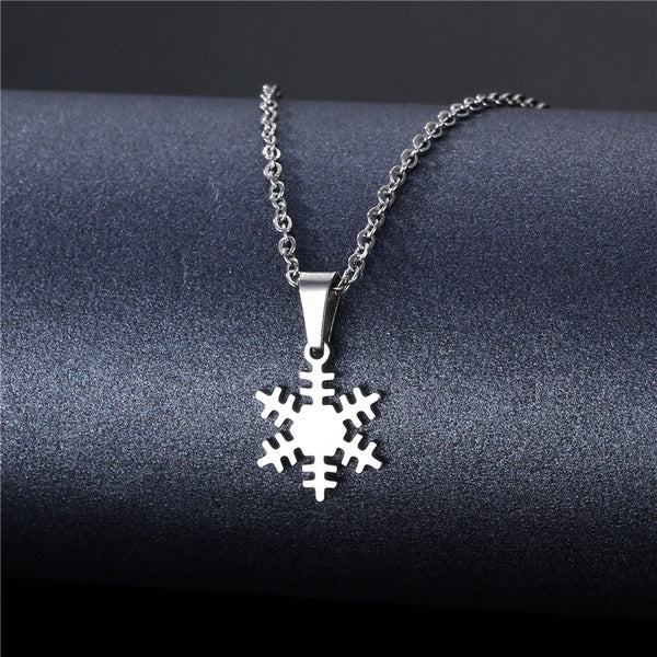 Snowflake Titanium Pendant Necklace