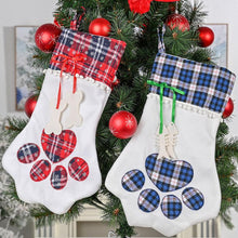 Load image into Gallery viewer, Plaid Paw Stocking
